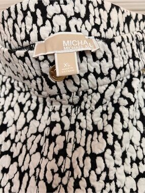 MICHAEL Michael Kors Black & White Textured Animal-print pants